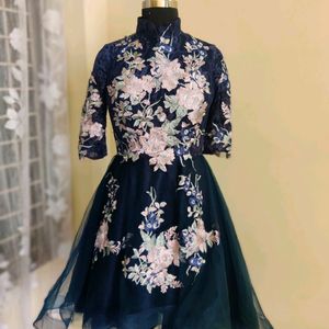 High Low Embroidered Frock /Birthday/ Party Wear