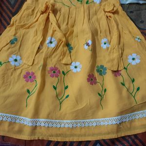 Beautiful Bright Mustered Yellow Frock