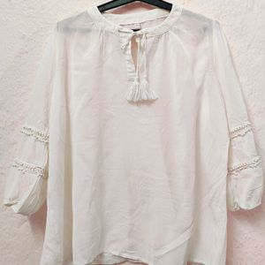 White Georgette Tunic Top