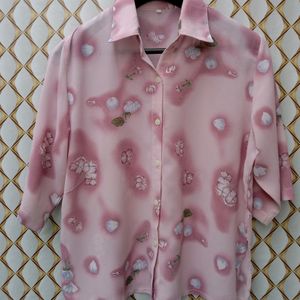 New Baggy Oversized Floral Pink Shirt