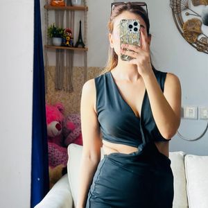 Black Cutout Midi Dress