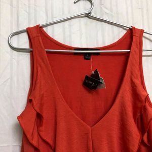 Orange Sleevless Top