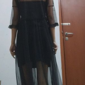 Kasually - Solid Black Tulle Dress