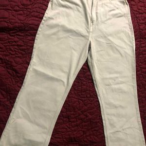 Zara High Waist Wide Leg Beige Denims