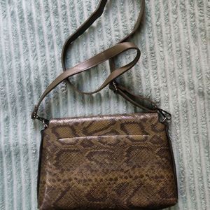 Combo Of 2 Paprika Sling Bags | Brown | Snake Print | Green