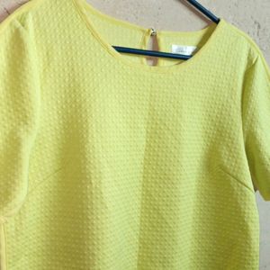 Trendy Ladies Fashion Top Half-sleeve Yellow