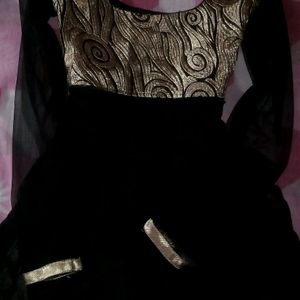 Black Net Anarkali Suit With Dupatta