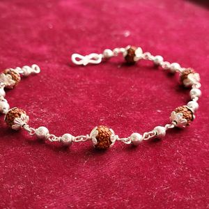 Silver Rudraksh Rakhi / Bracelet (Rud003)