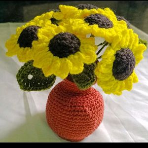 Crochet Sunflower With Pot