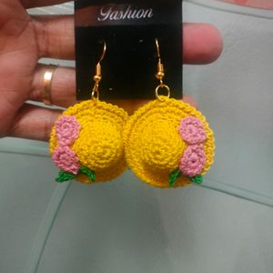 Crochet Handmade Hat Earrings