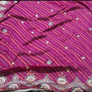 🌹Rose Colour Embroidery Saree