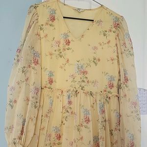 Yellow colored floral dress , BRAND : AND ,   SIZE