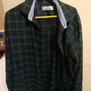 Dark Grey Formal Check Shirt