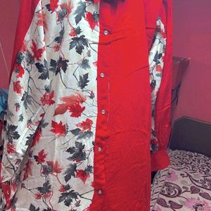 Long Shirt Flowers Printed 2 Shades Butiful Wear