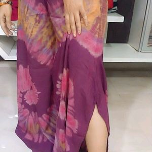 Bandhni Plazo Slit Both Leg Side