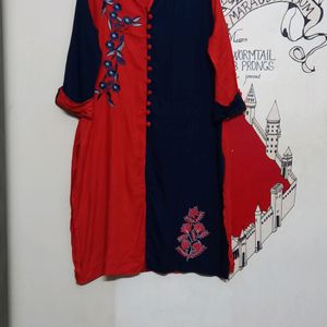 A Daily Wear Kurti With Beautiful Embroidery