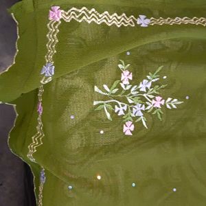 New Embroiderd Saree With Billouse