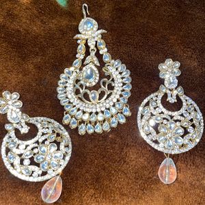 Golden Kundan & Stone Dangler Earrings @ Jhoomar