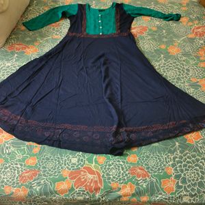 Blue Feeding Anarkali Kurta