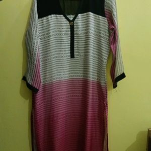 Pink Long Kurta