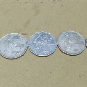 Old Indian Irigation 2 Rupees Coins Set 5