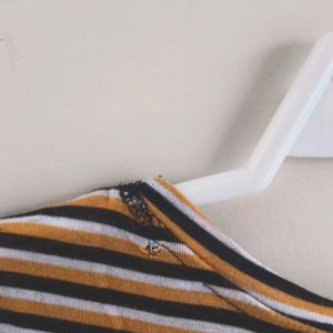 Zara Tshirt Stripes Yellow White Black