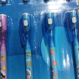 Pack Of 2. Magic Pen ...uv Light In Cap