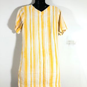 Yellow&White Strips Printed Dress (Women’s)