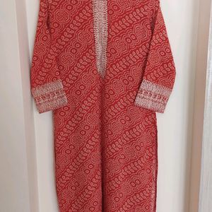 Bandhani Print Straight Kurti