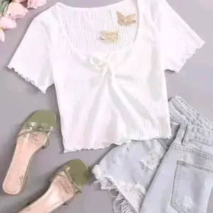 OFFER 🎉🎉🎉Flower Top For Women (White)