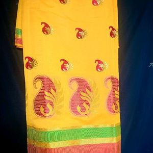 Beautiful yellow Sillk Saree