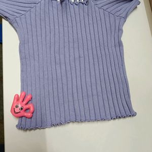 Lavender Knitted Crop Top