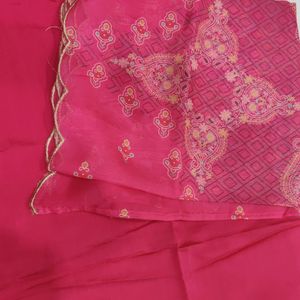 3 Pcs Suit With Organza Dupatta