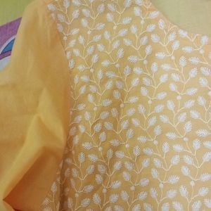 Yellow Thread Work Kurta