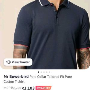 Mr Bowerbird Navy Blue Polo Tshirt (M)New With Tag