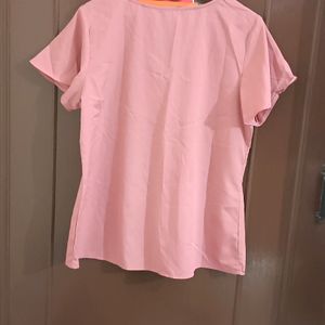 Baby Pink Western Top With Front Tie Up