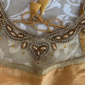 Golden Padded Blouse With deep back