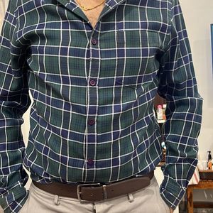 Checked Green Mens Shirt