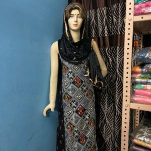 BEAUTIFUL BLACK CHANDERI SILK SUIT