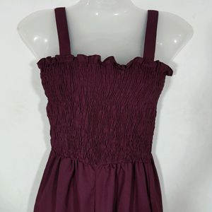 Wine  Sleeveless Jumpsuits(Women's)