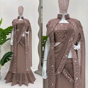 Lehanga Style Wedding Wear Saree. Fix Rate