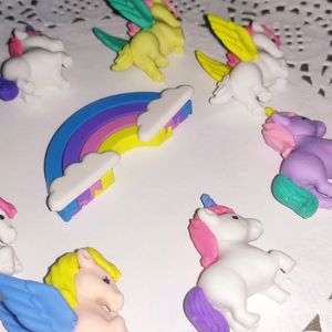 Rainbow, Unicorn And Pony Figurines