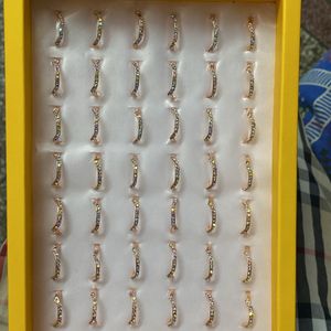 Rosegold With Stone Work Rings, 48 Piece Box