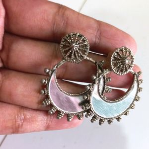 Trending Black polish mirror earrings