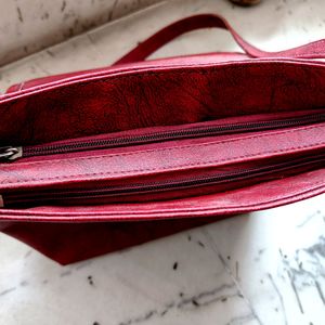 Price Drop!!Maroon Messenger Bag For Ladies.