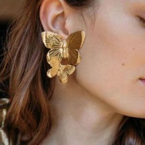 Butterfly western style metal earrings