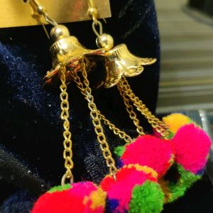 Colourfull Pom-pom Earrings