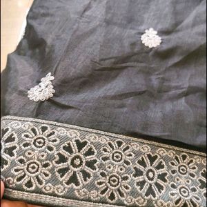 Black And Grey Partywear Saree 🖤