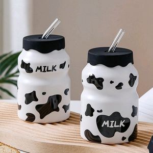 Cute Cow Mug With Straw- 1 Piece