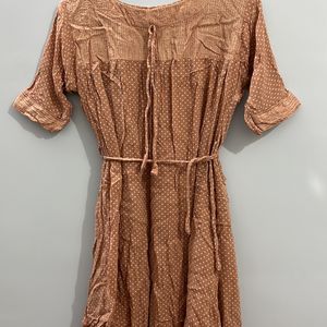 Peach Colour Mini Dress